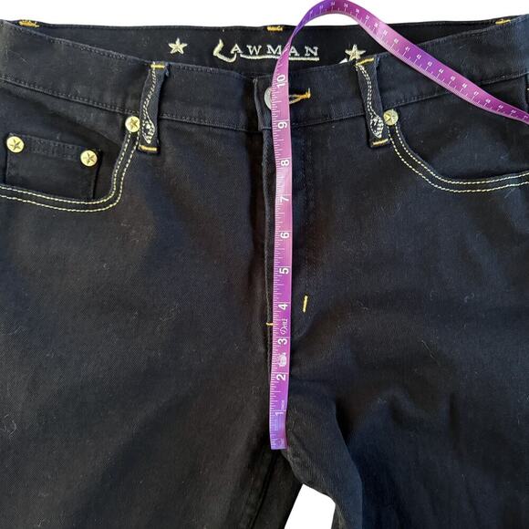 Lawman Jeans Women’s 9/10 L Long Black Gold Embellished Rodeo Western 1036 - Picture 10 of 15
